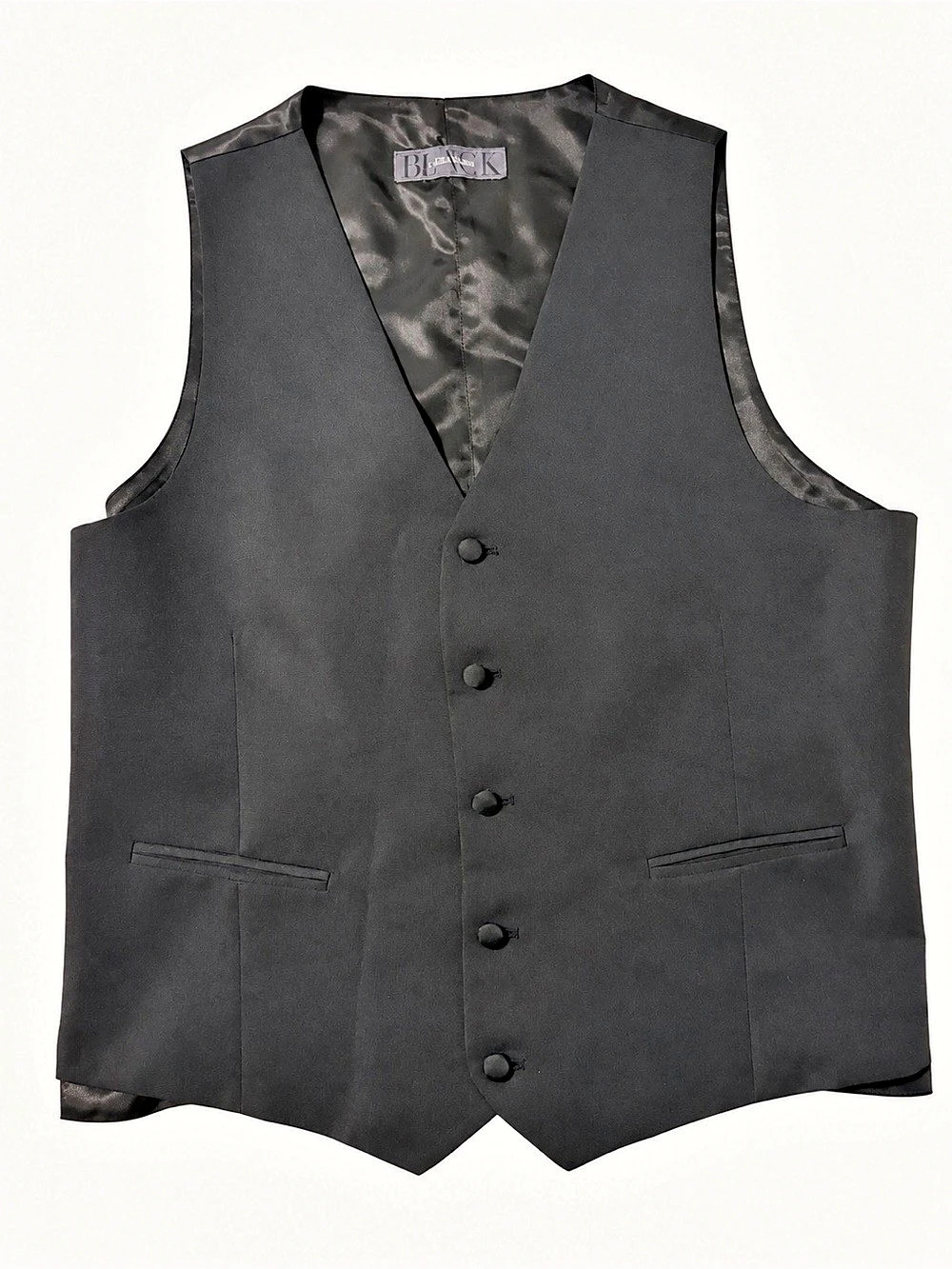 Black by Vera Wang Black Tuxedo Vest Men's Black Vest Size XL
